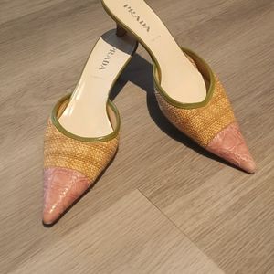 COPY - Vintage Prada kitten heels with pink toes!